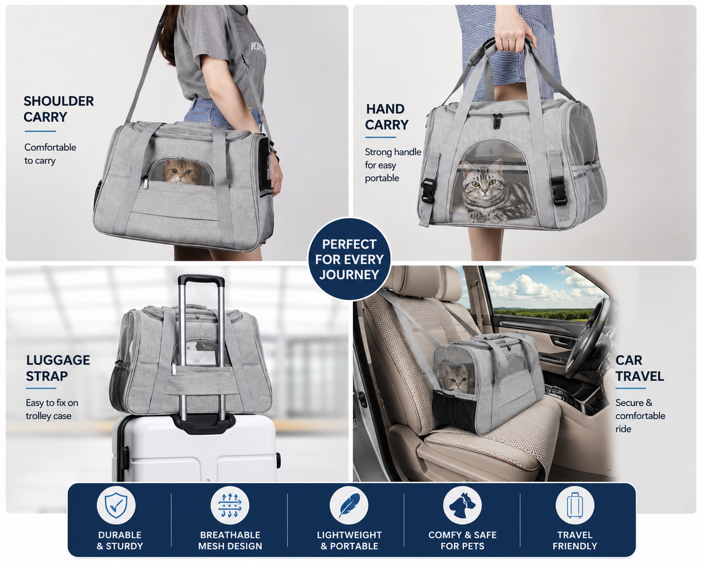 Portable Large-Capacity Breathable Cat Carrier