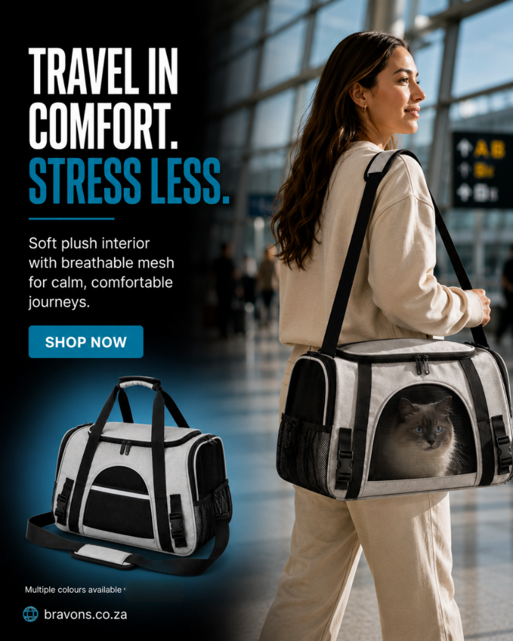 Portable Large-Capacity Breathable Cat Carrier